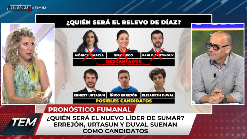 El pronóstico de Verónica Fumanal sobre quién será el nuevo líder de Sumar: "Creo que Ernest Urtasun"