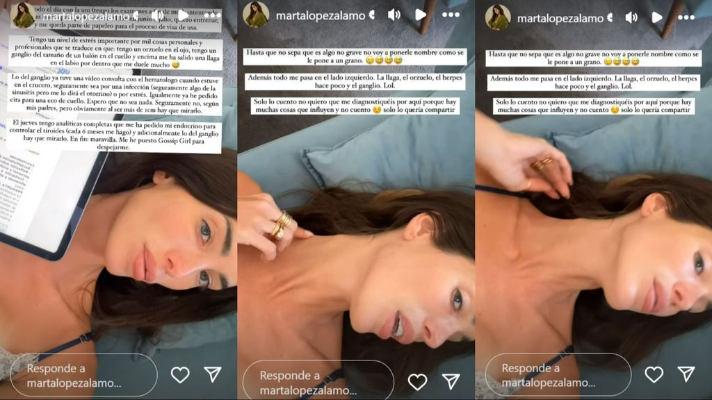 Marta López Álamo muestra su ganglio en el cuello