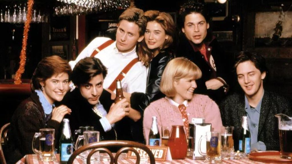 'St. Elmo, punto de encuentro'. Ally Shhedy, Judd Nelson, Emilio Estevez, Demi Moore, Robe Love,  Mare Winningham y Andrew McCarthy.