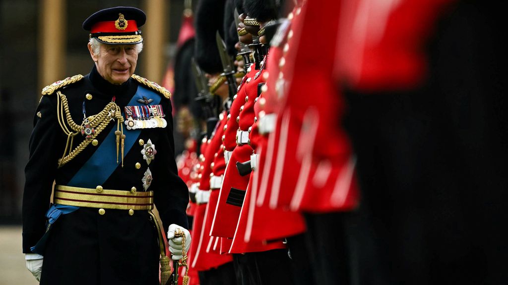 Carlos III, el pasado 10 de junio, en los ensayos del Trooping de Colour.