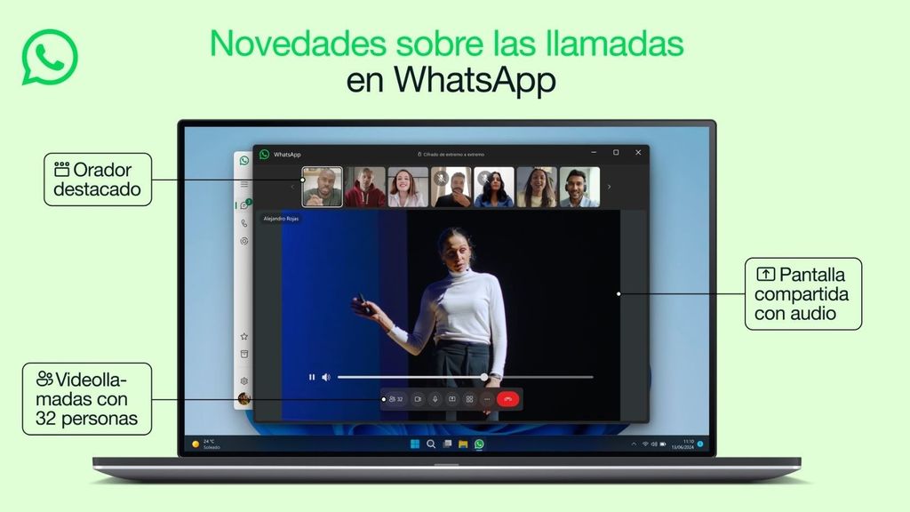 WhatsApp permitirá compartir el audio en las grabaciones de pantalla en ordenador y móvil