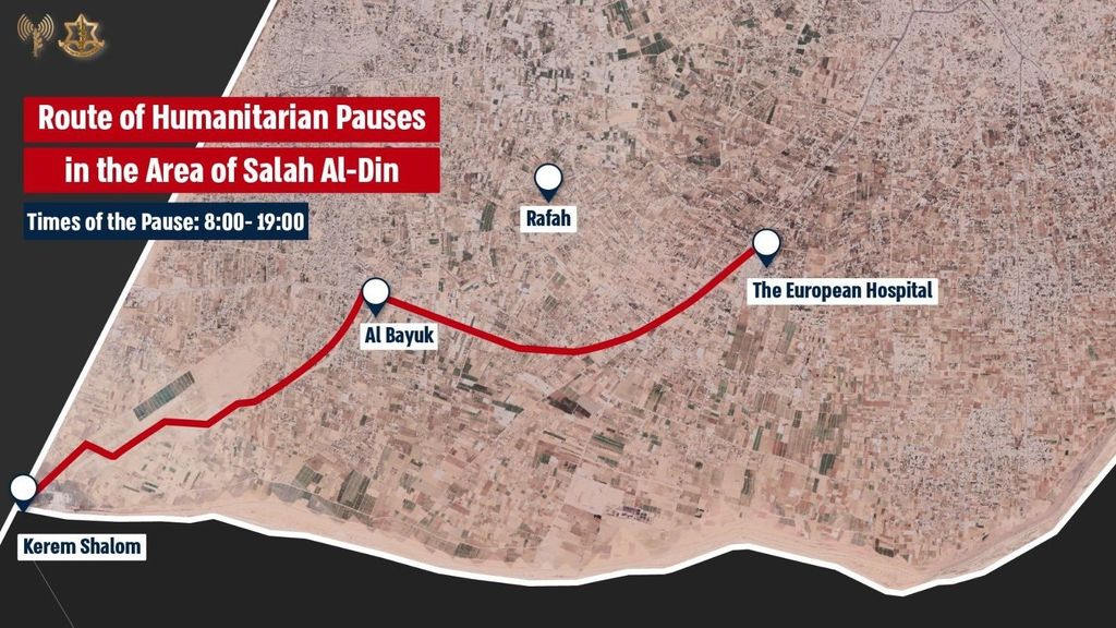 Ruta de pausas humanitarias en el área de Salah al Din
