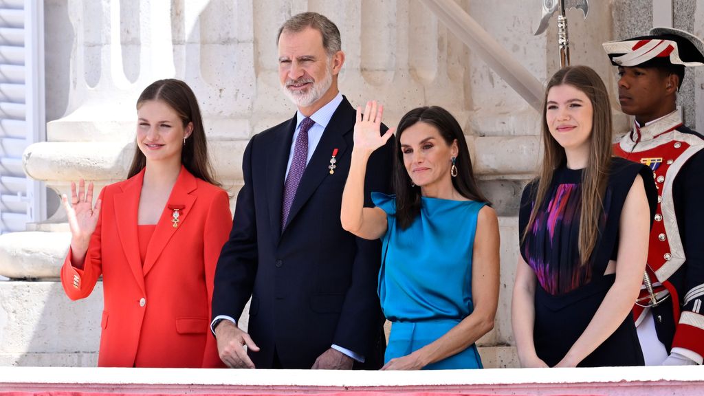 Así ha sido el saludo de la familia real en el balcón del Palacio Real de Madrid (Imagen: Getty Images)