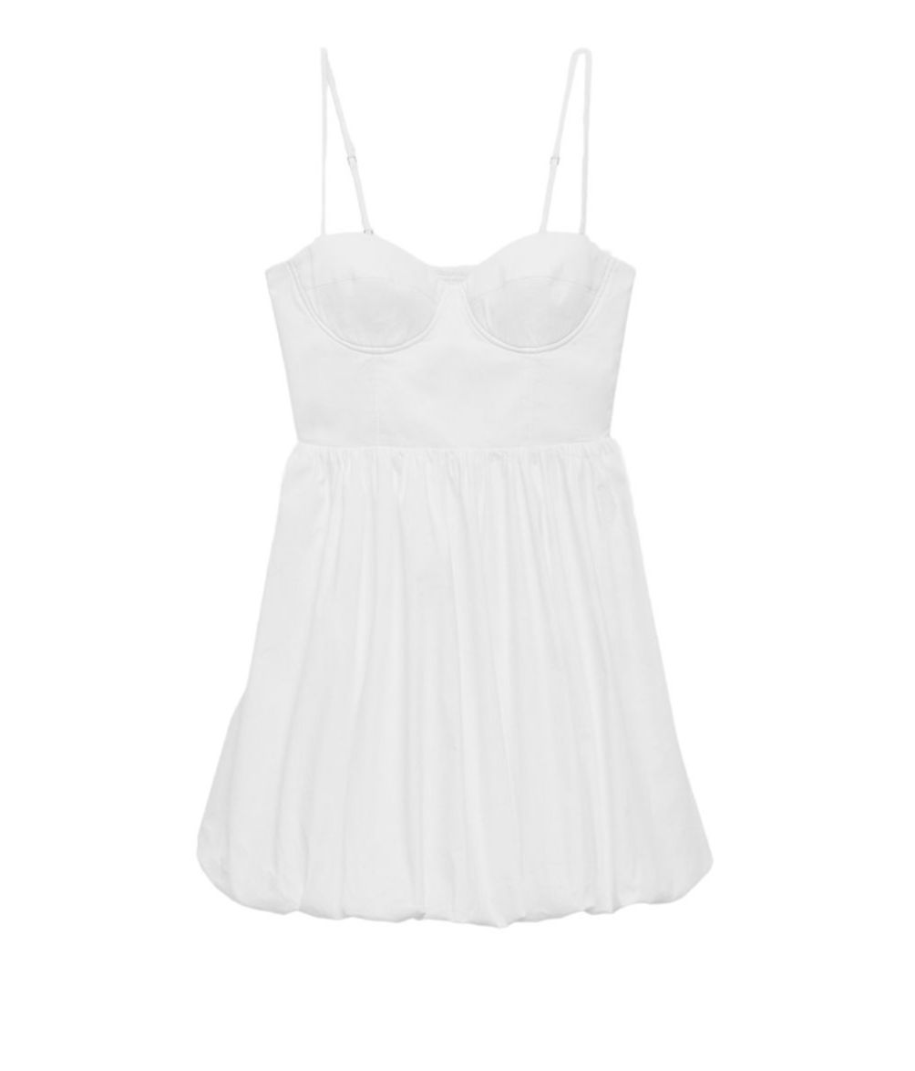 Minivestido blanco de corte evasé