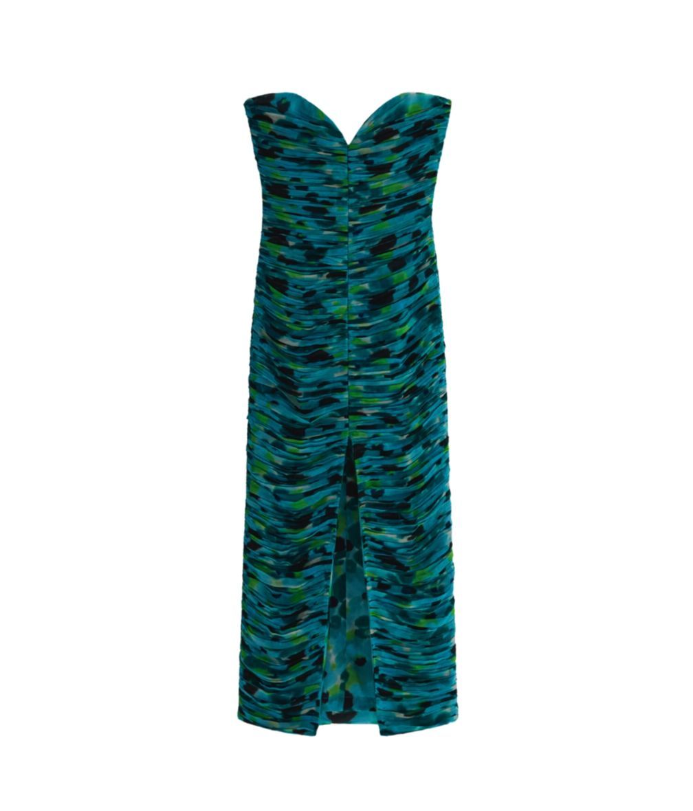 Vestido drapeado con flores