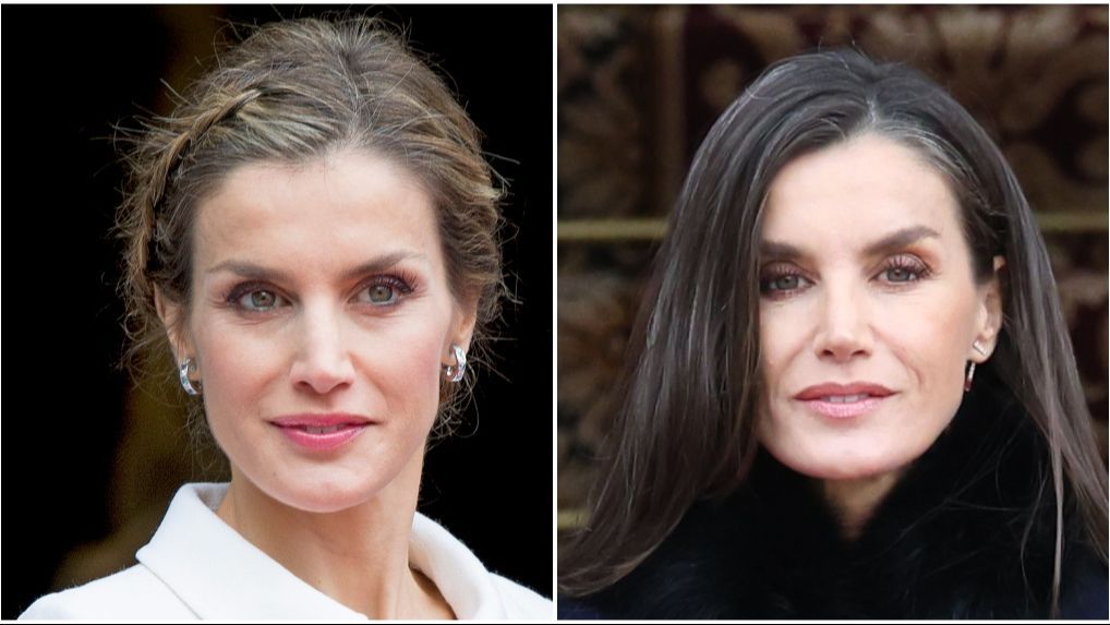 La reina Letizia en 2014 y en 2024.