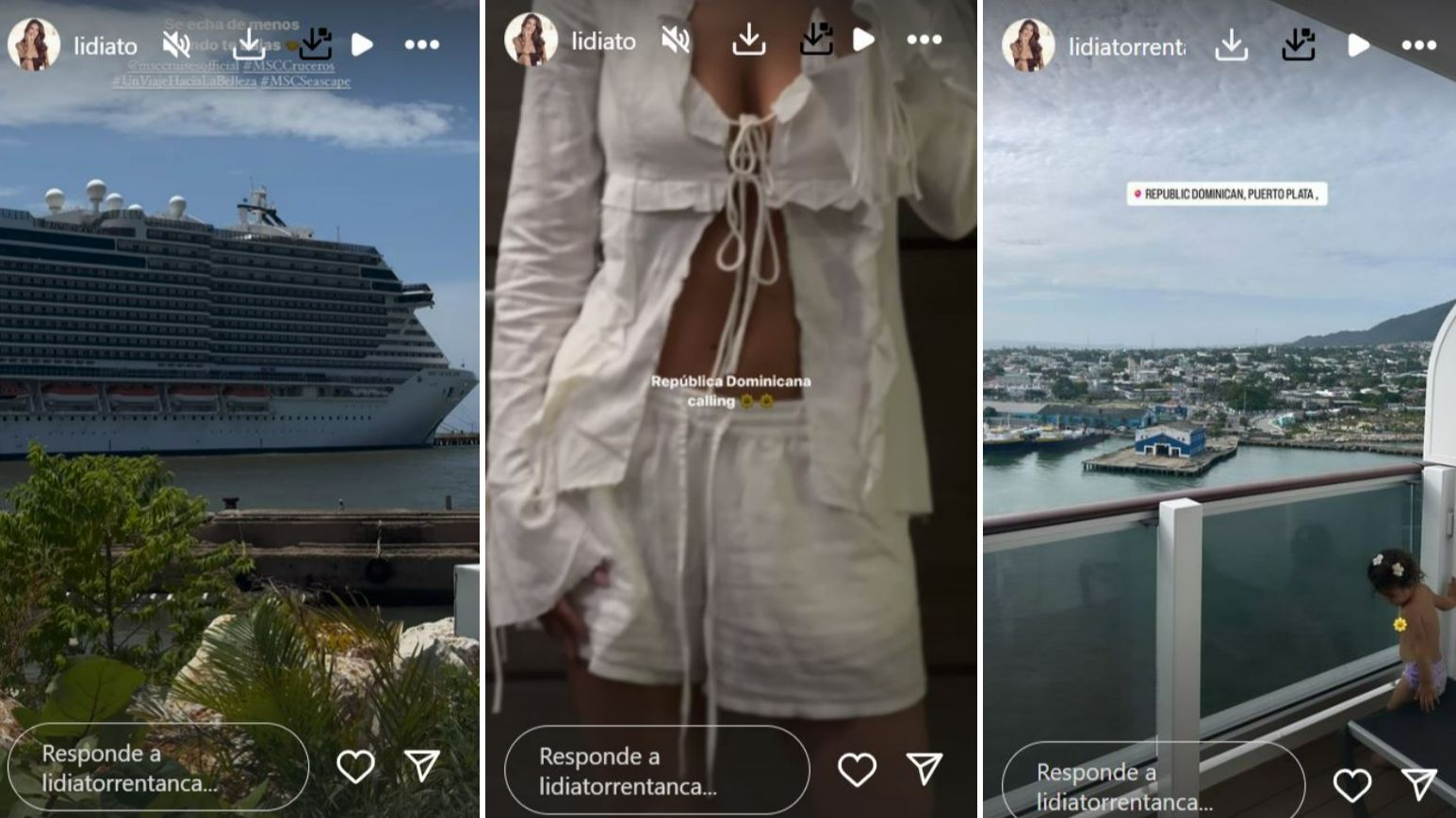 Lidia Torrent, a bordo del crucero que le está llevando hacia República Dominicana