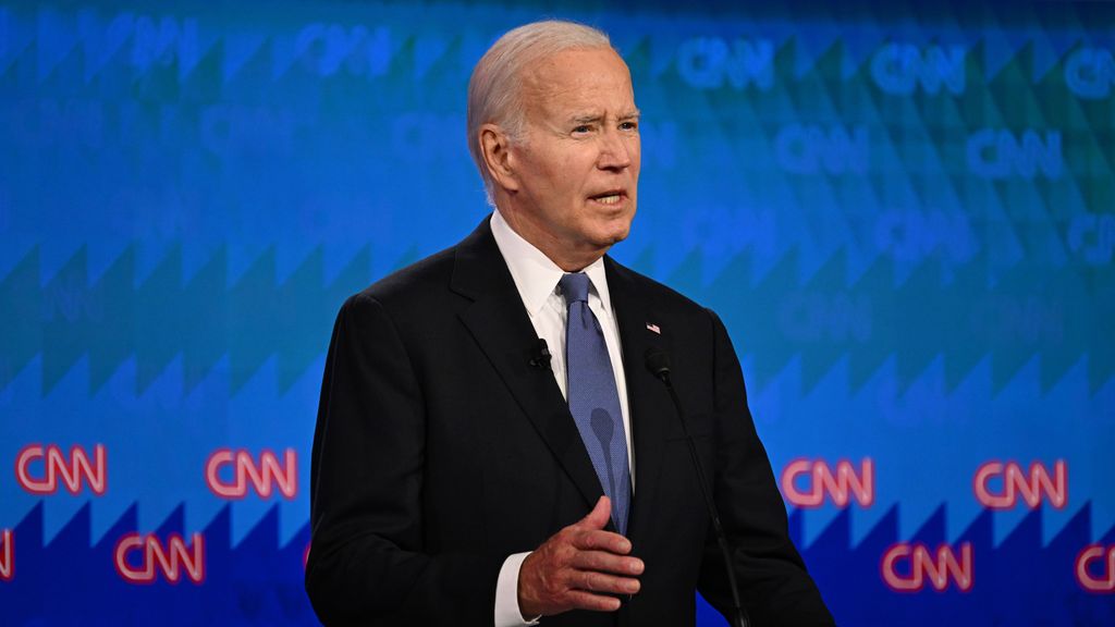 Joe Biden, presidente de Estados Unidos, en el debate electoral organizado por CNN