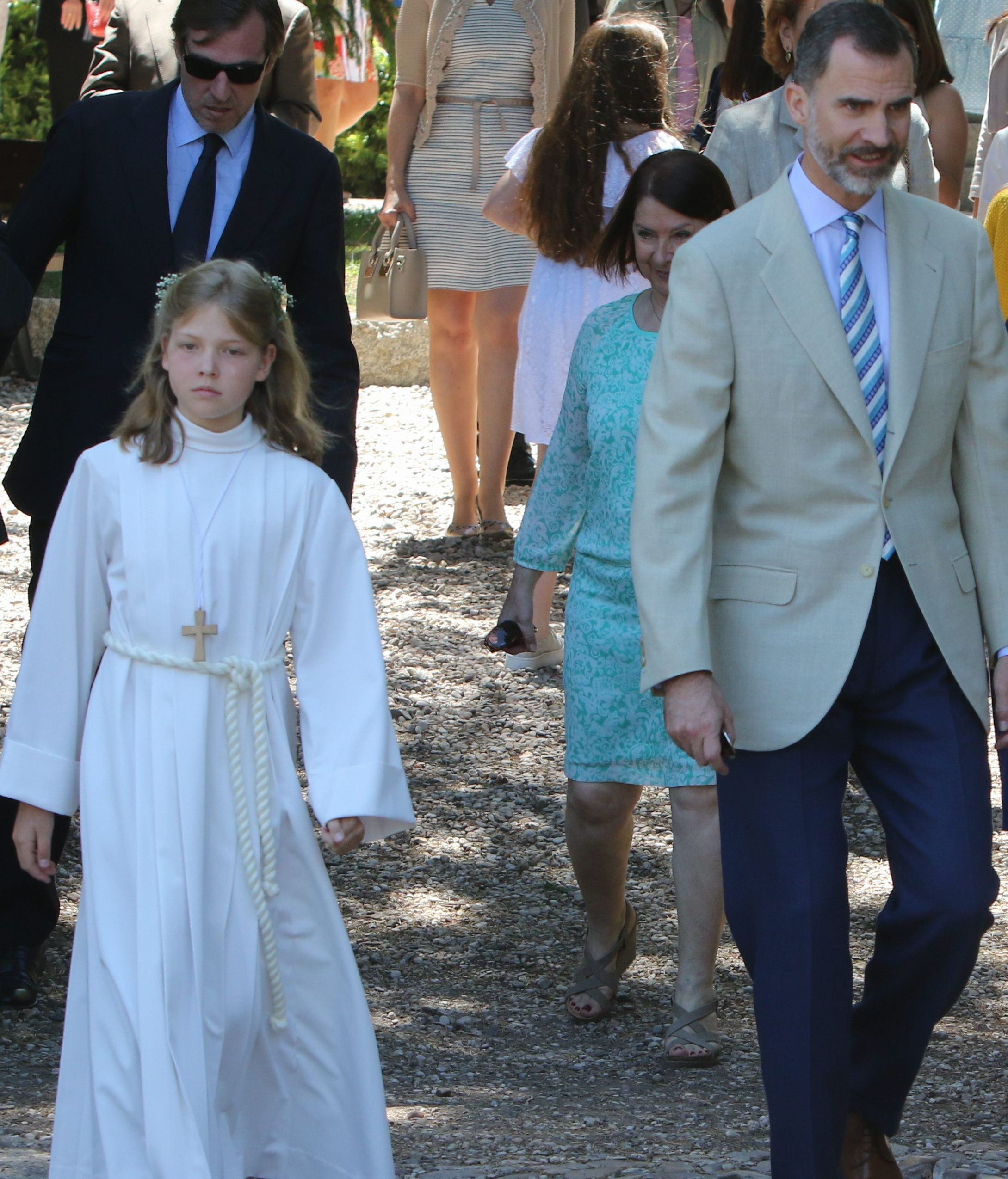 La primera comunión de la hija de Laura Ponte.