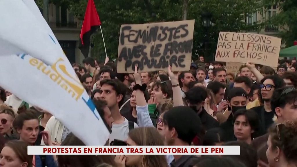 Protestas y disturbios en París tras la victoria de la extrema derecha