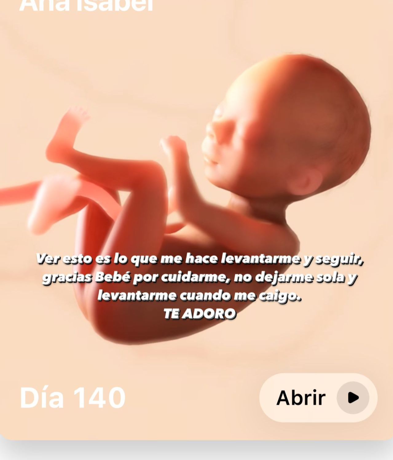 Anabel manda un mensaje a su bebé