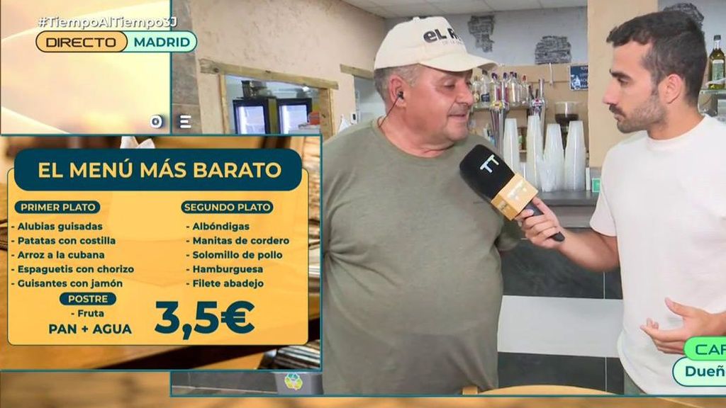 Carlos Moreno, dueño del restaurante, en 'Tiempo al tiempo'