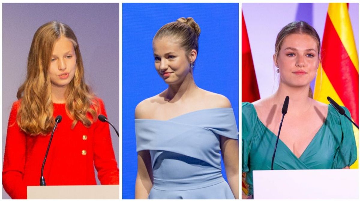 La princesa Leonor, en los Princesa de Asturias de 2019, 2022 y 2023.