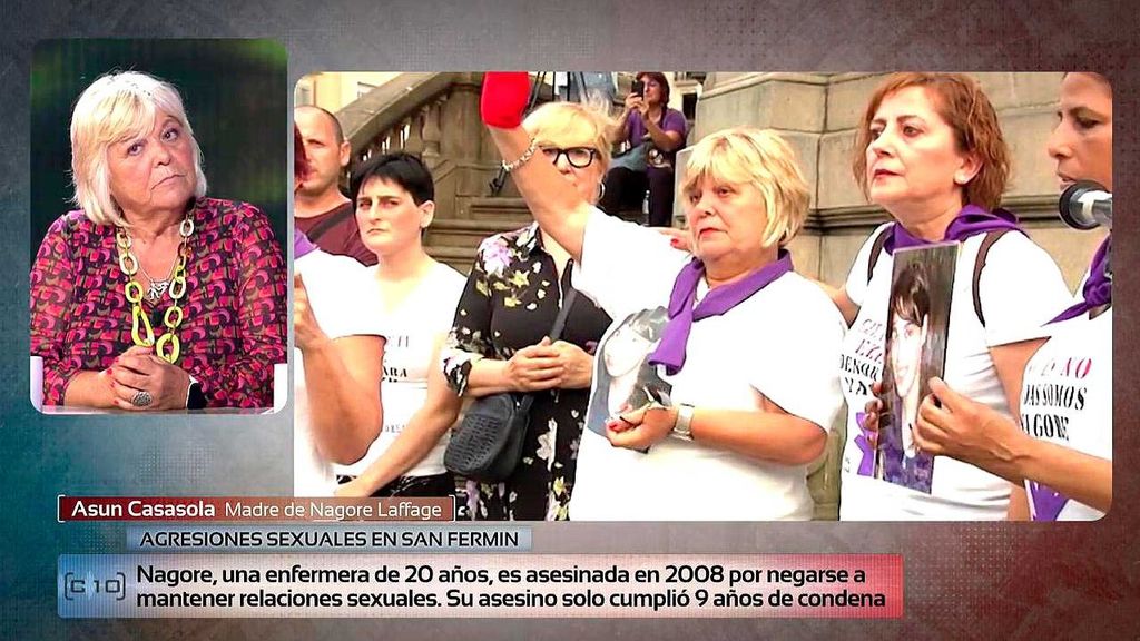 La madre de Nagore Laffage, asesinada en San Fermín, habla de las nuevas agresiones sexuales: "Intento por todos los medios que esto cambie"