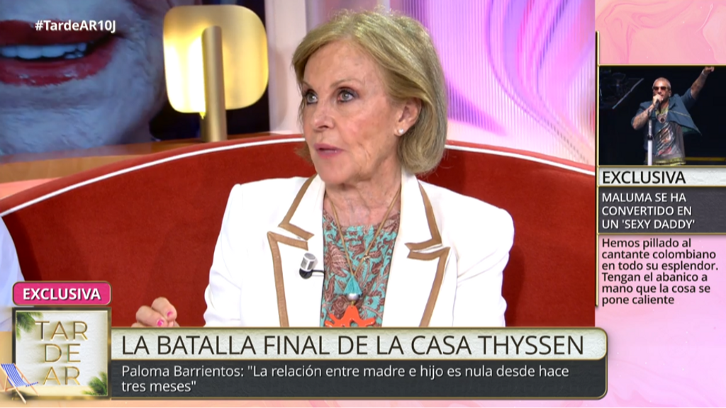 Exclusiva | Paloma Barrientos, sobre la relación entre Borja Thyssen y su madre, Carmen Cervera: "Es nula desde hace tres meses"