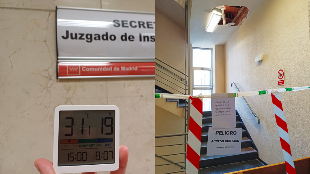 Altas temperaturas y zonas cortadas por la caída del techo