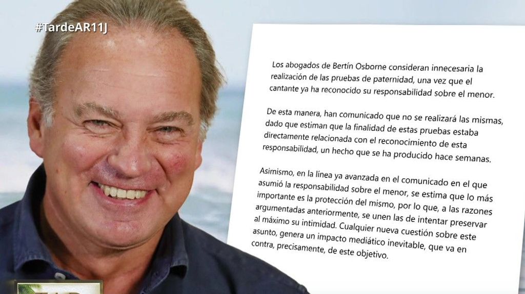 Bertín Osborne se niega a realizarse las pruebas de paternidad: "No es necesario"