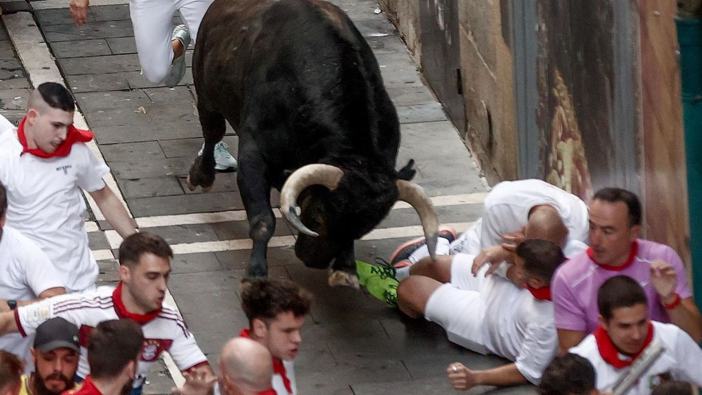 Los toros de Domingo Hernández en el quinto encierro de los Sanfermines