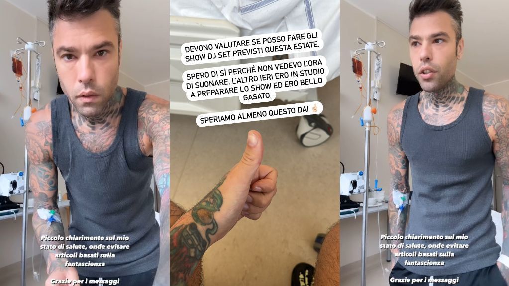 Fedez reaparece para actualizar cuál es su estado de salud y la causa de la hemorragia