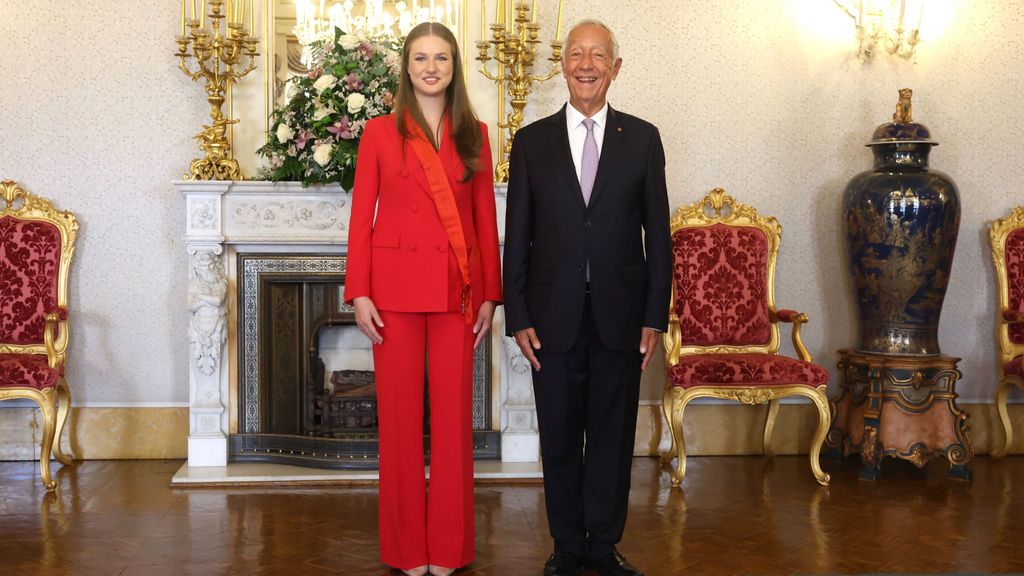 La princesa Leonor y el presidente de Portugal, Marcelo Rebelo de Sousa.