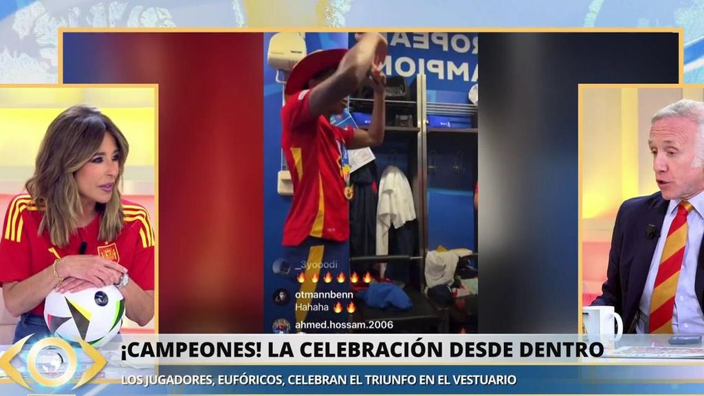 Inda celebra la victoria en la Eurocopa con corbata de España y a ritmo de 'Potra Salvaje': "Fue impresionante"