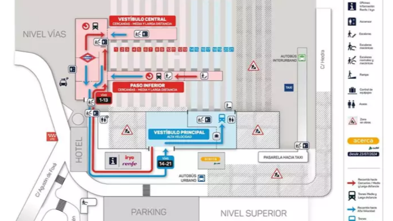 Los trabajos en la estación de Chamartín reorganizan sus accesos con nuevos itinerarios