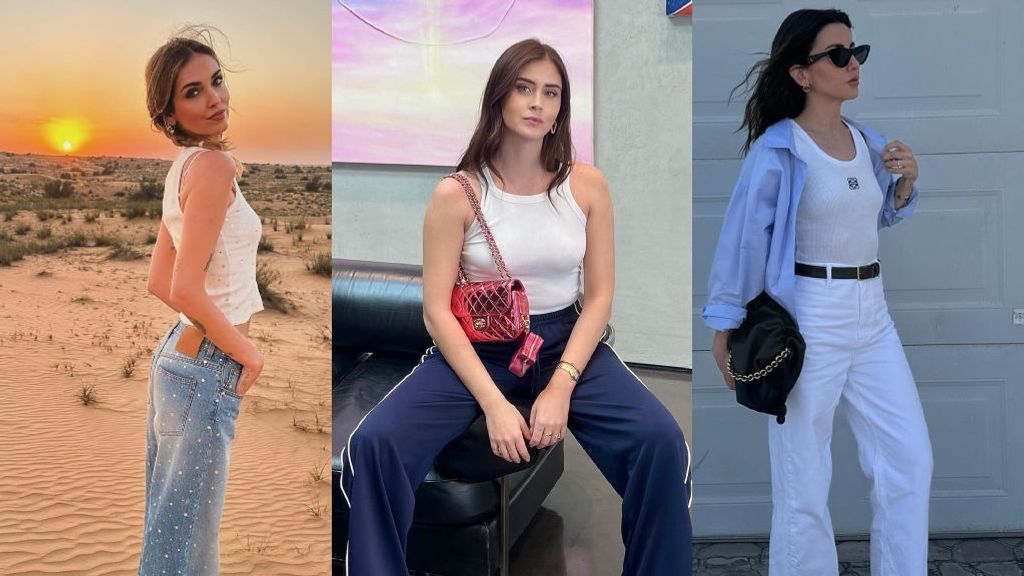 Cómo combinar un tank top de 11 formas distintas según las influencers (Fotomontaje con imágenes de Instagram: @alexandrapereira, @valentinaferragni, @chiaraferragni)