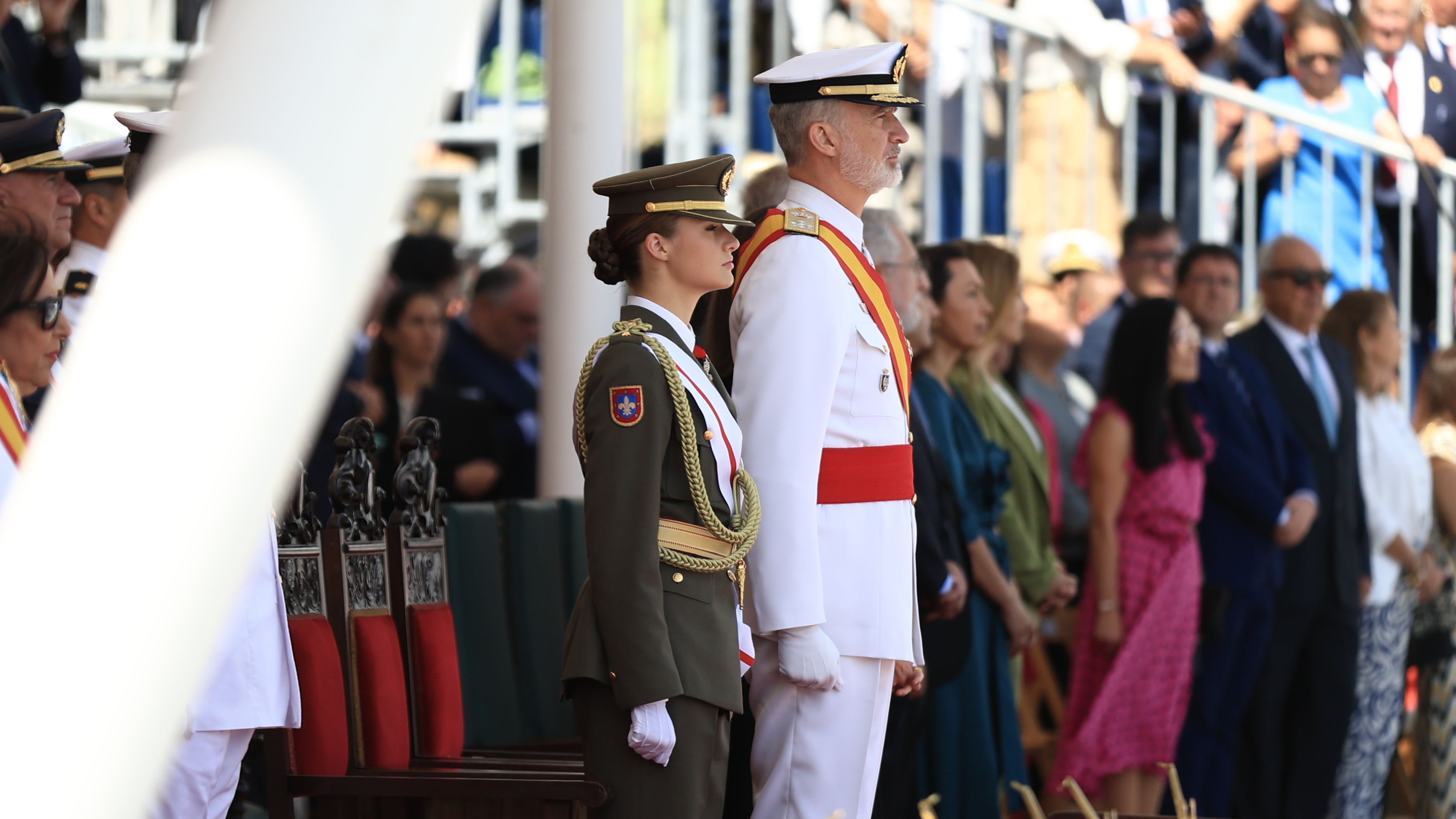 La princesa Leonor y el rey Felipe este 16 de julio.