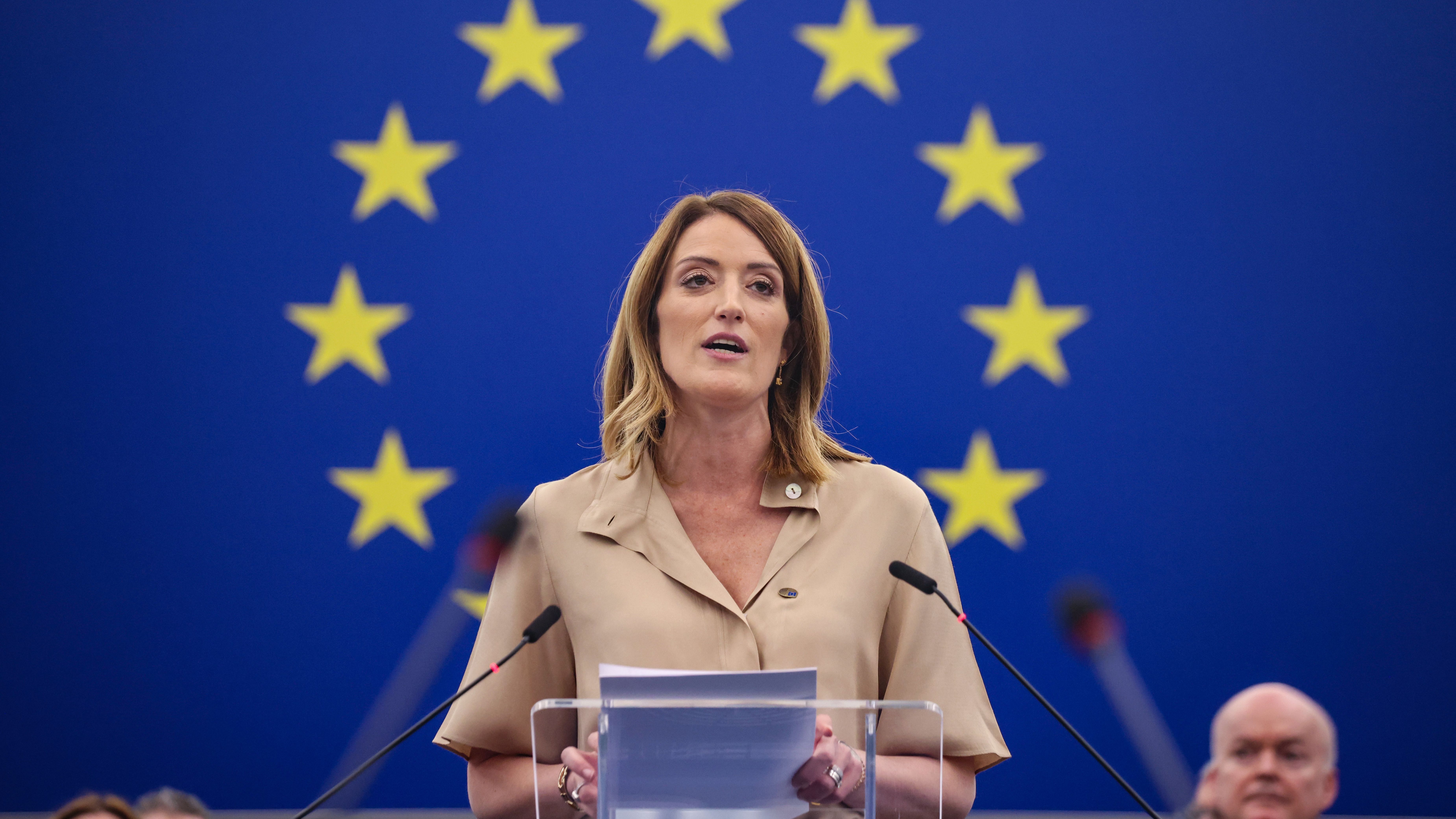 European Parliament re-elects conservative Roberta Metsola as president