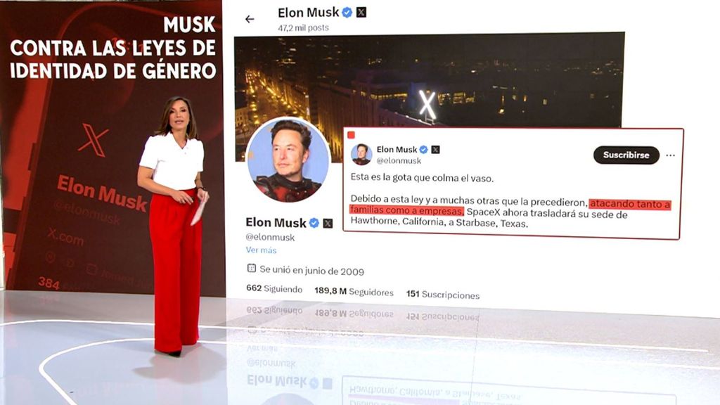 Elon Musk trasladará la sede de 'X' y 'Space X' de California a Texas: "Es la gota que ha colmado el vaso”