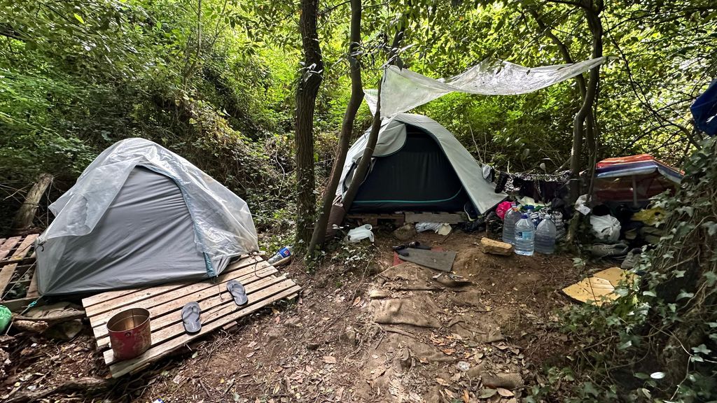 Los campamentos ilegales, en una zona de bosque cerca de Berango