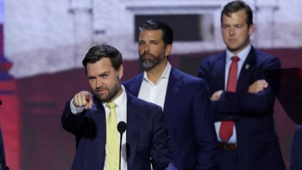 J.D Vance durante su discurso en la Convención Nacional Republicana