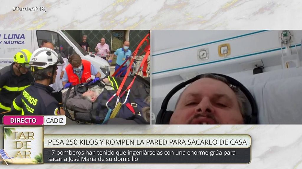 José María, el hombre con obesidad mórbida evacuado por los bomberos desvela cuánto peso ha perdido en tres meses