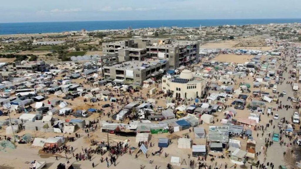 Tiendas de desplazados en Ráfah, en enero.