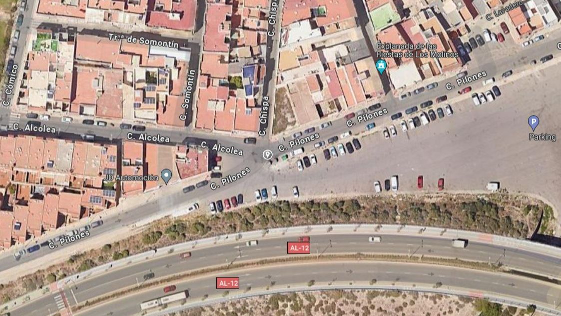Zona en la que dos jóvenes han sido asesinados a tiros en Almería