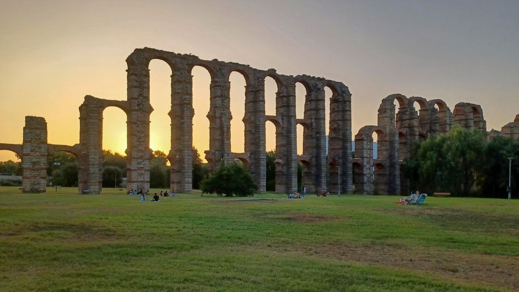 Acueducto de Los Milagros, en Mérida, una de las localidades más afectadas por las altas temperaturas