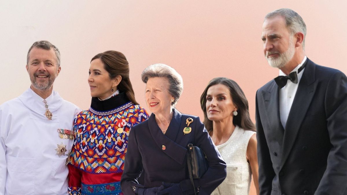 Federico y Mary de Dinamarca, la princesa Ana y los reyes Felipe VI y Letizia en un fotomontaje de la web de Informativos Telecinco.