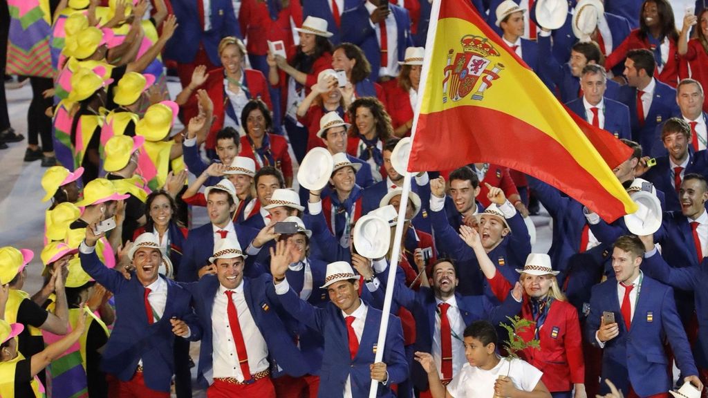 La delegación española durante la inauguración de los Juegos Olímpicos de Río 2016