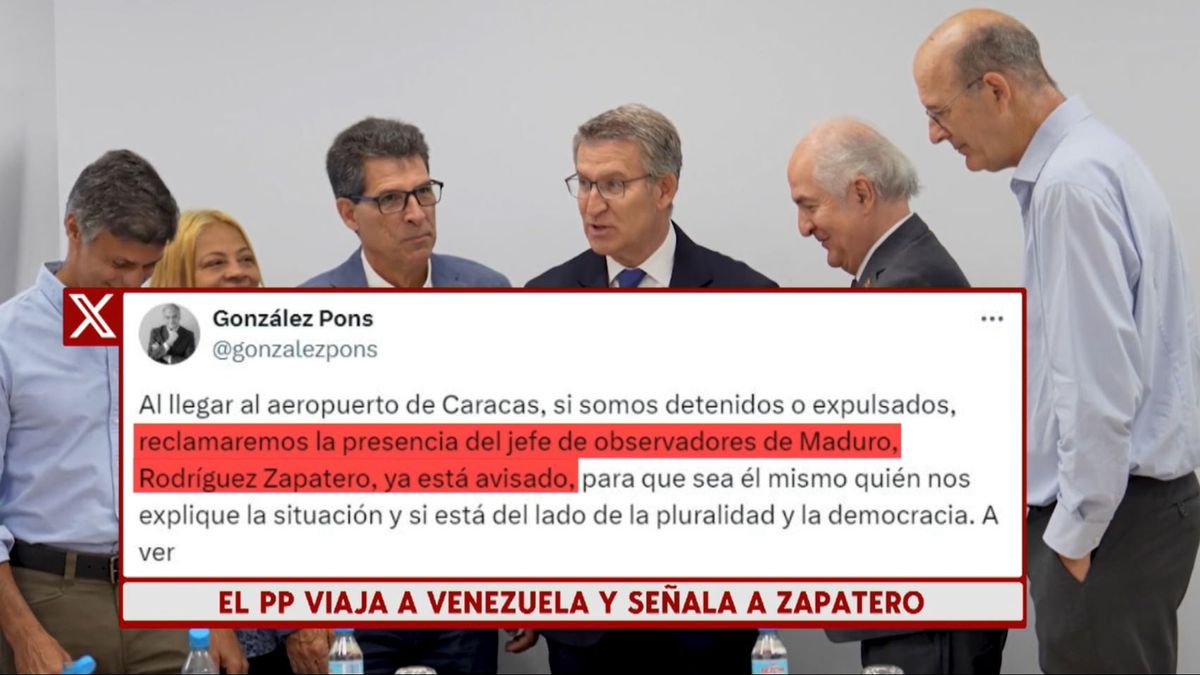 El PP viaja a Venezuela para las elecciones y señala a Zapatero como responsable si acaban todos detenidos