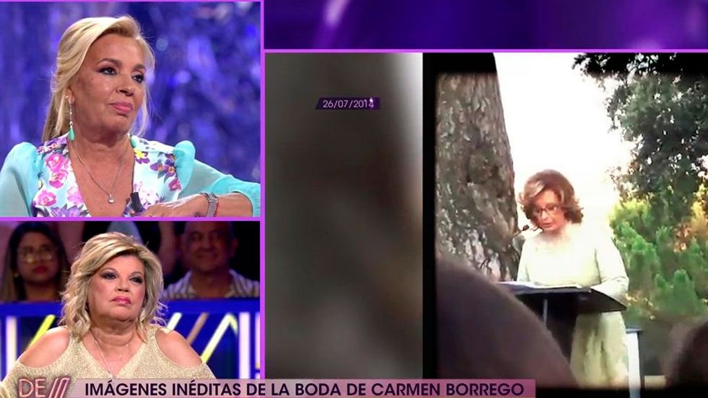 El discurso de María Teresa Campos en la boda de Carmen Borrego: las imágenes inéditas del emotivo momento ¡De viernes! Top Vídeos 153