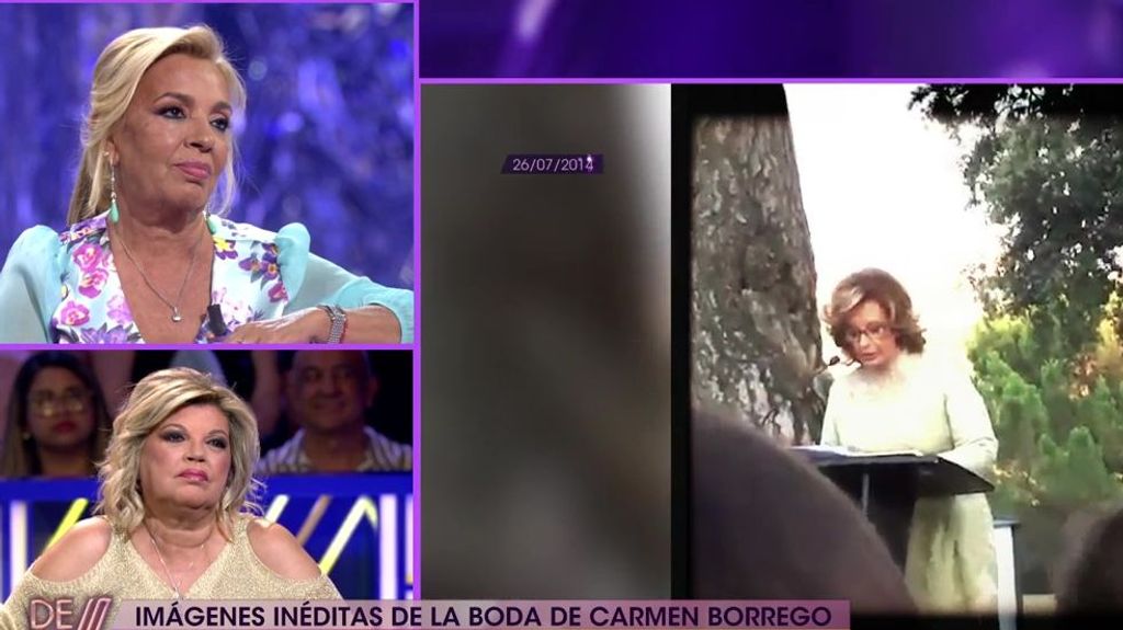 El discurso de María Teresa Campos en la boda de Carmen Borrego: las imágenes inéditas del emotivo momento