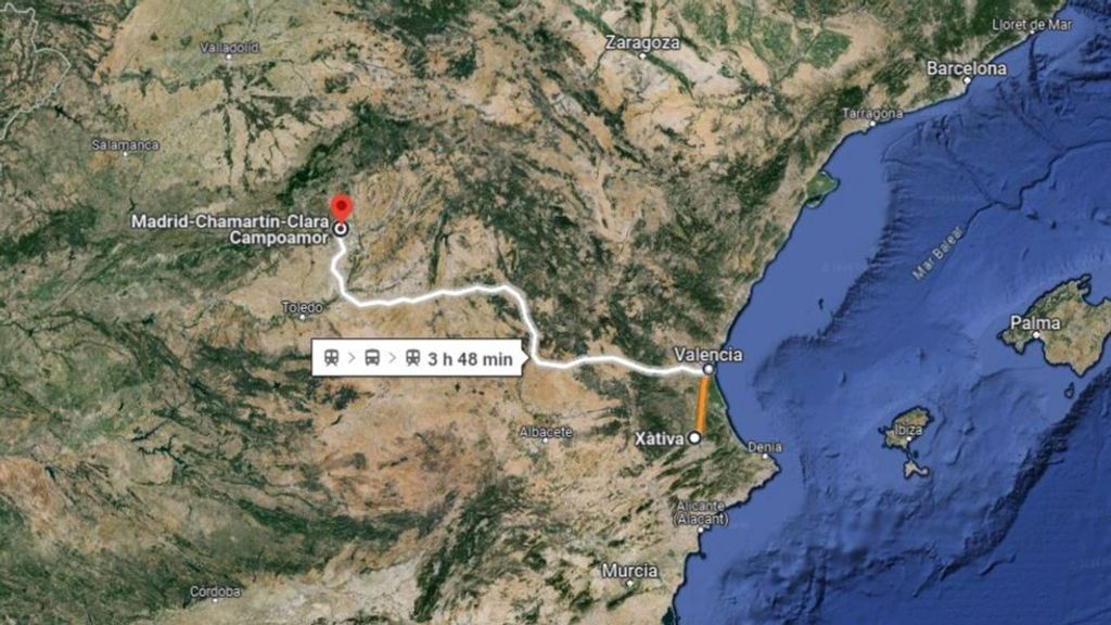 El recorrido en tren de Damián Alexander, desaparecido en Xàtiva