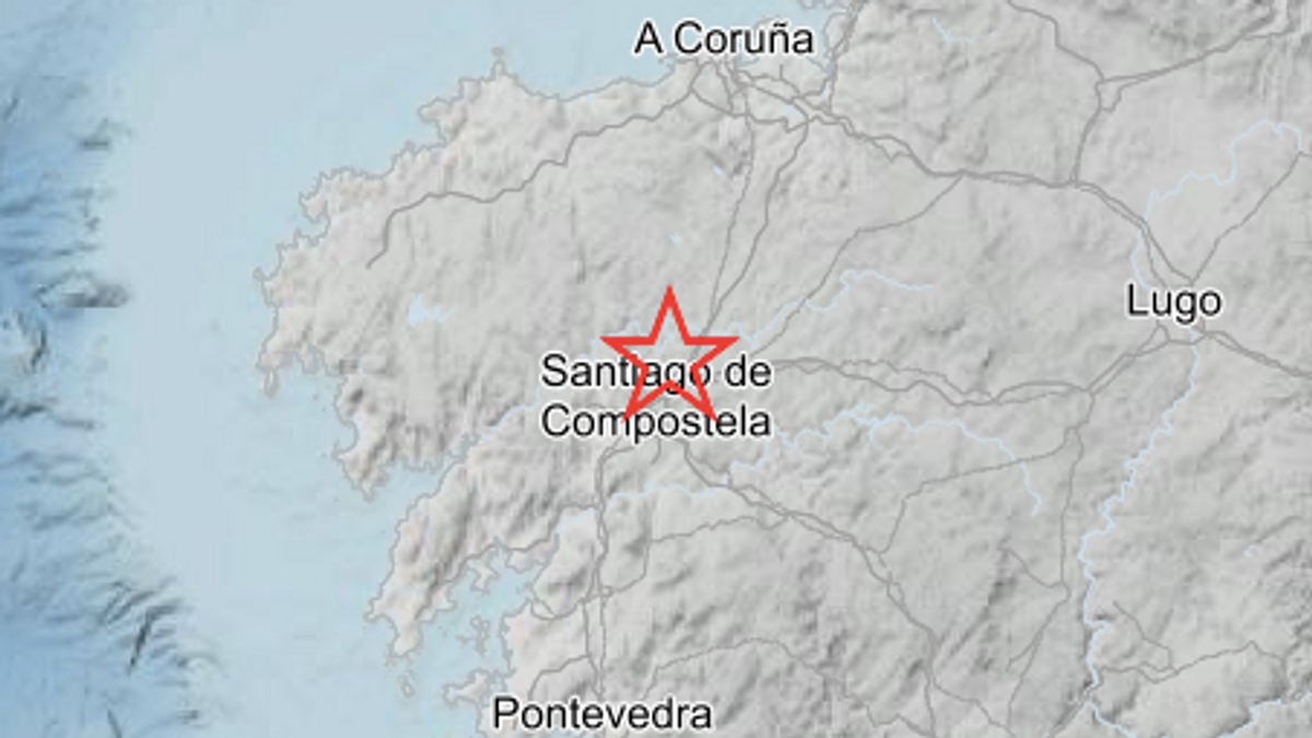 Epicentro del seísmo de Santiago de Compostela