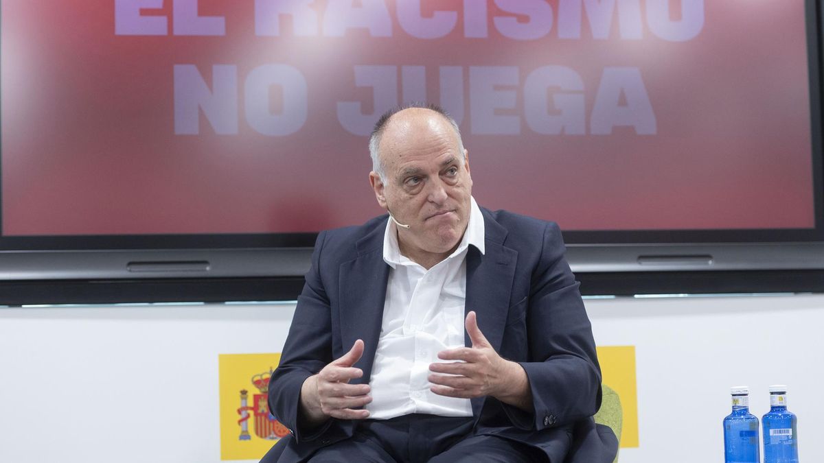 El presidente de LaLiga, Javier Tebas, durante un acto