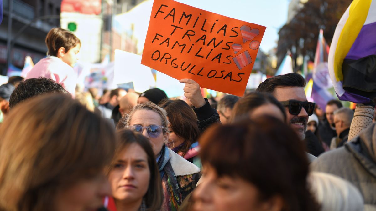 Manifestación en defensa de la Ley LGTBI y la Ley Trans