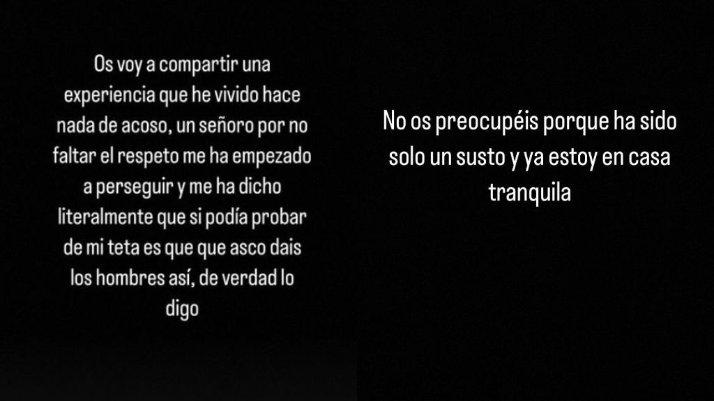 Así ha narrado Carla Vigo el episodio de acoso que ha vivido