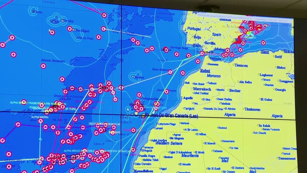 Mapa con posibles waypoints de las embarcaciones de los narcos en rutas que afectan a España