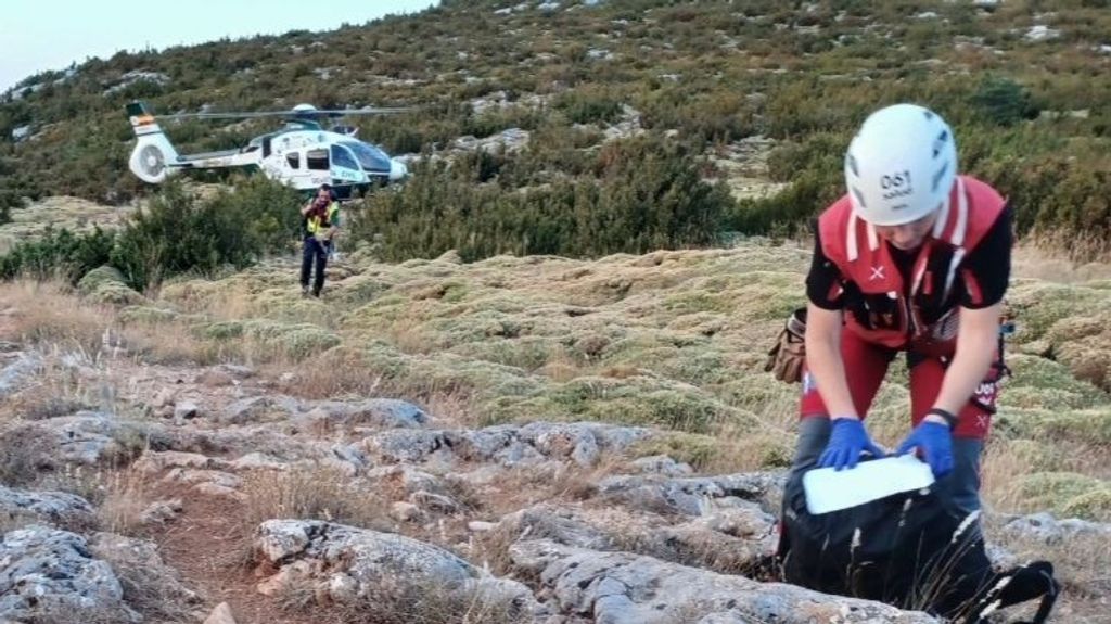 Equipo del GREIM de la Guardia Civil en Bierges, término municipal oscense donde ha muerto un senderista navarro