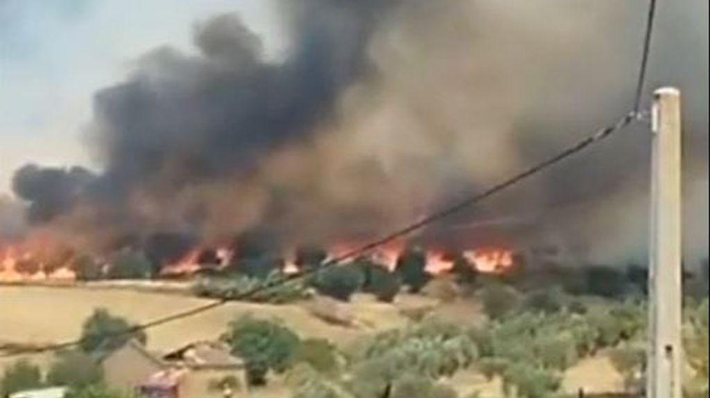 Incendio en La Estrella, en Toledo: confinada la pedanía de Fuentes por posible afectación del humo