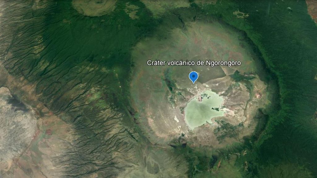 Mapa del cráter volcánico de Ngorongoro